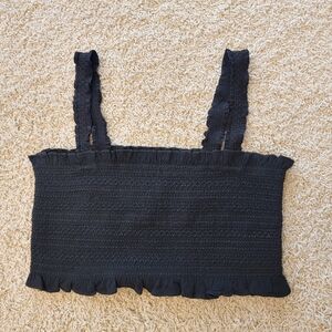 Free People Thalia Crop Top Black Size Large NWT